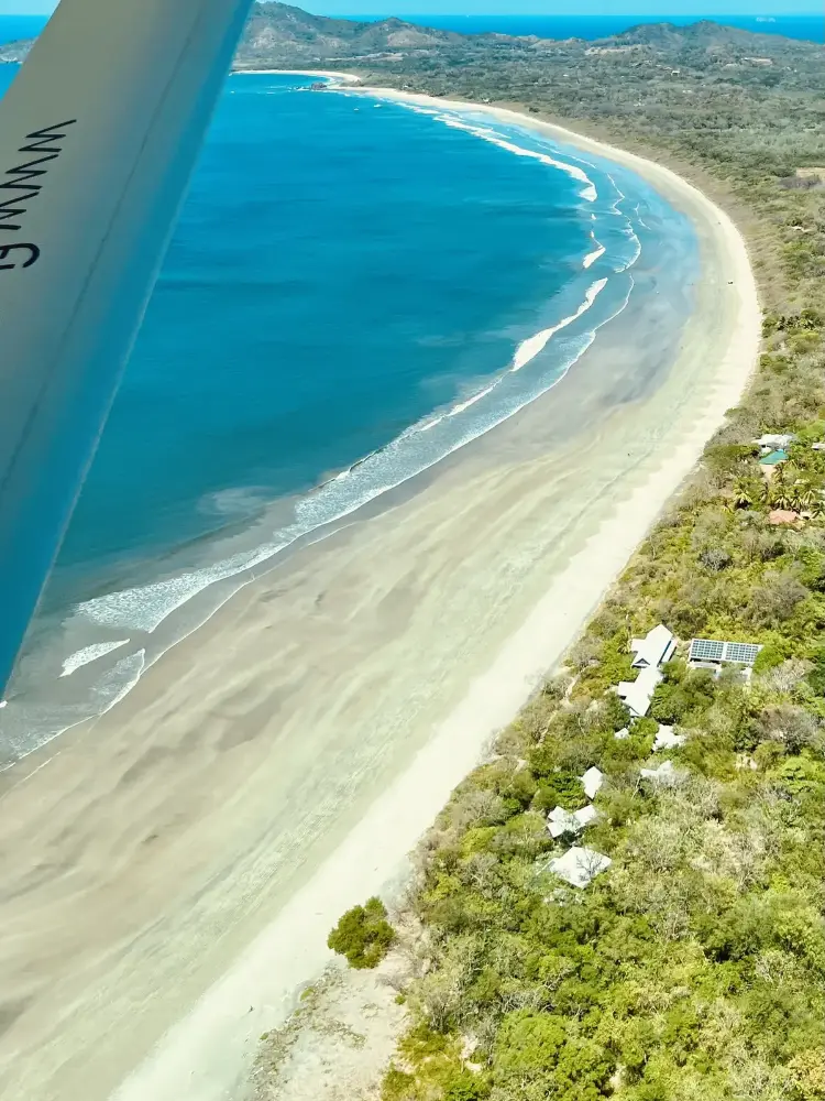 Aerial view of Playa Grande’s protected coastline
