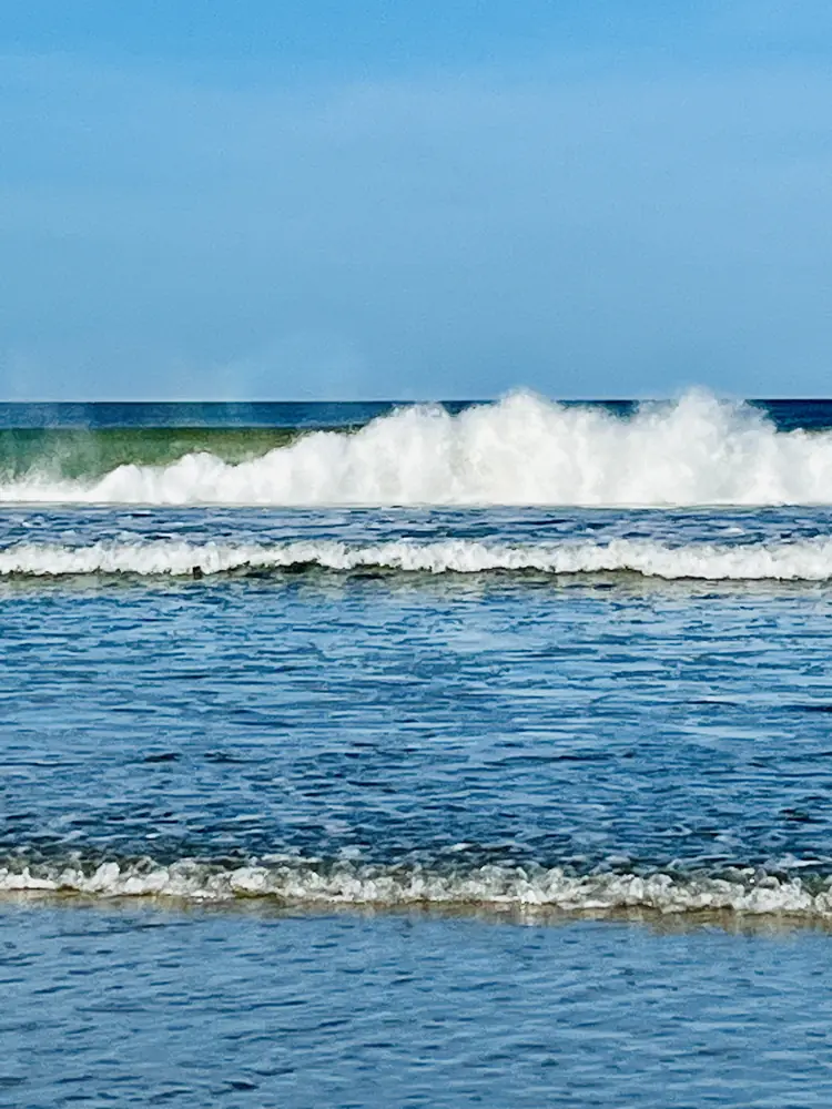 A clean wave breaking on a sunny day