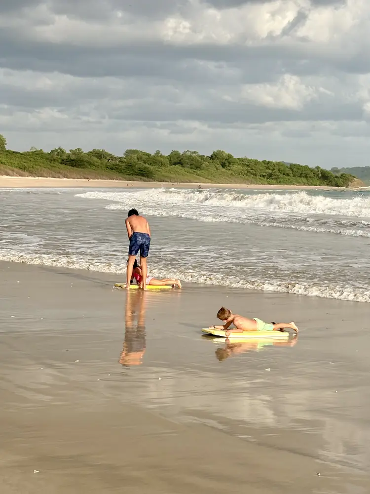 Boogie boards at the water’s edge