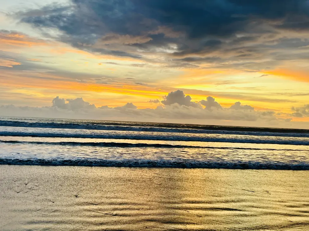Gold light on the evening waves