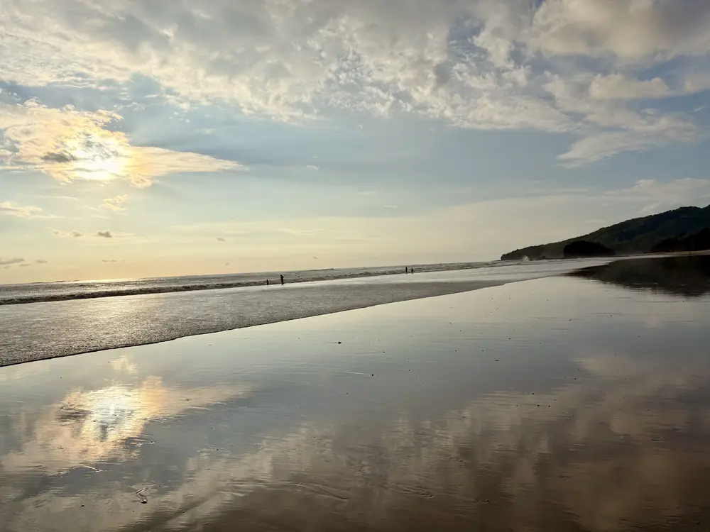 The sun breaking through, reflected
